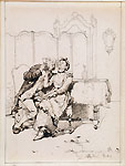 PAOLO BEDINI, A Couple in 18th Century Costume, pen